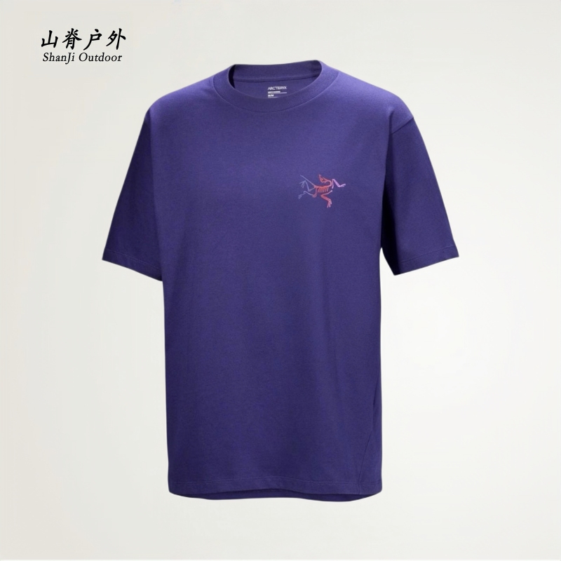In-Stock Arcteryx Kragg Cotton Men's Gradient Large Bird Logo Short-Sleeve T-Shirt