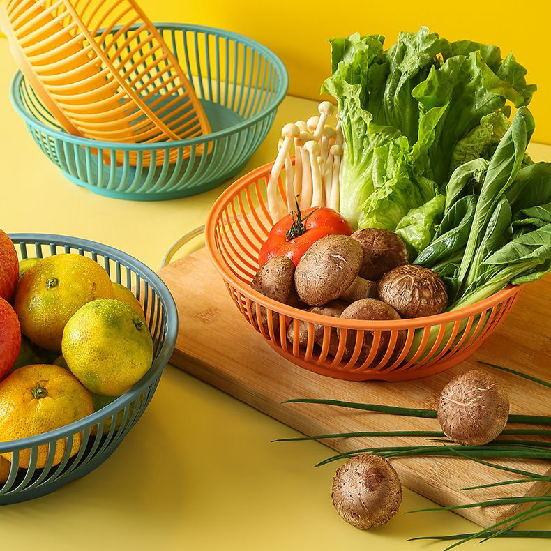 Wash Vegetable Drain Basket Multifunction Home Kitchen Fruit Washing basket Round Home Vegetable Basin Leaks Theiner Sink-Taobao