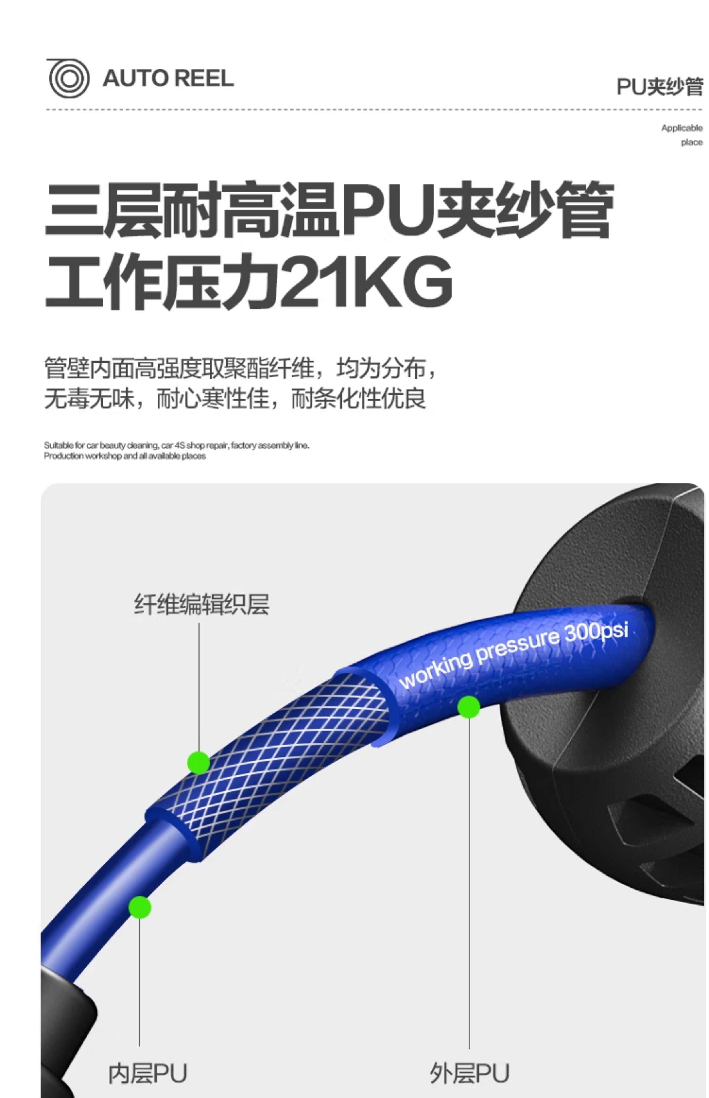 Барабаны 气鼓自动伸缩卷管器水鼓电子鼓气管收卷器汽修洗车美容收缩工具