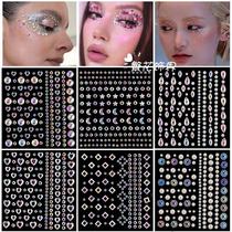 New DIY diamond stickers stage AB color eye makeup stickers diamond love water drop broken crystal diamond face eye tail flash diamond stickers