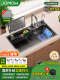 Japanese-Style Single-Slot Stainless Steel Sus304 Kitchen Sink with Slag Collection, Large Single-Slot Under-Counter Basin, Thickened Dishwashing Sink