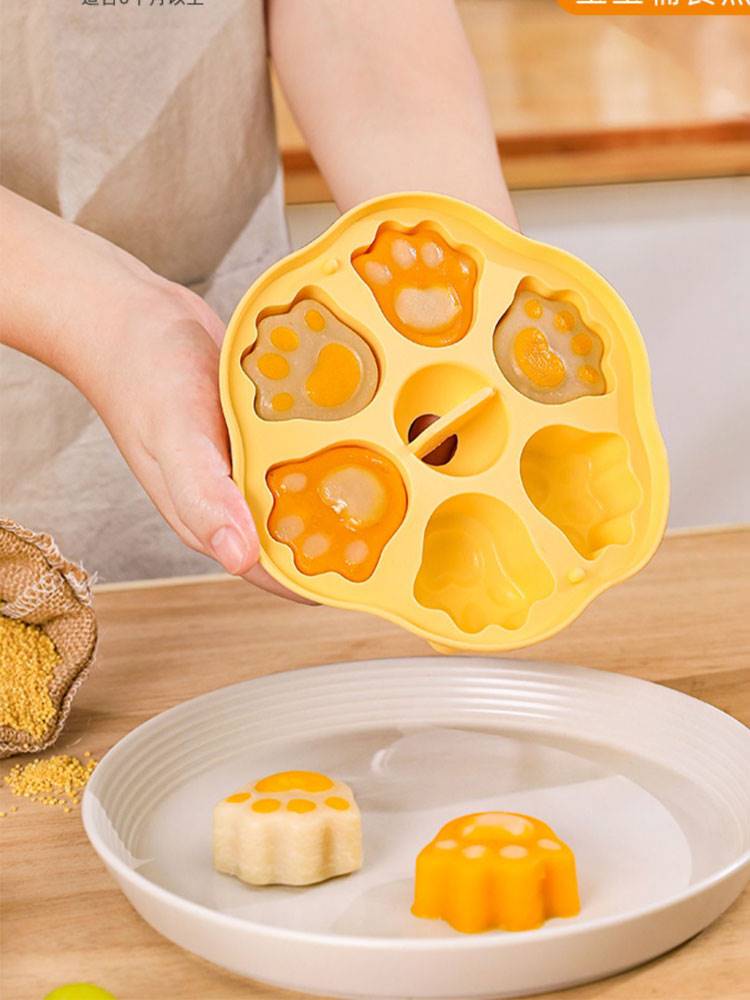 Baby Supplement Steamed Rice Cake Mold High Temperature Resistant Cat Paws Rice Cake Frozen Ice-cream Baby Silicone Food Grade Sharper-Taobao