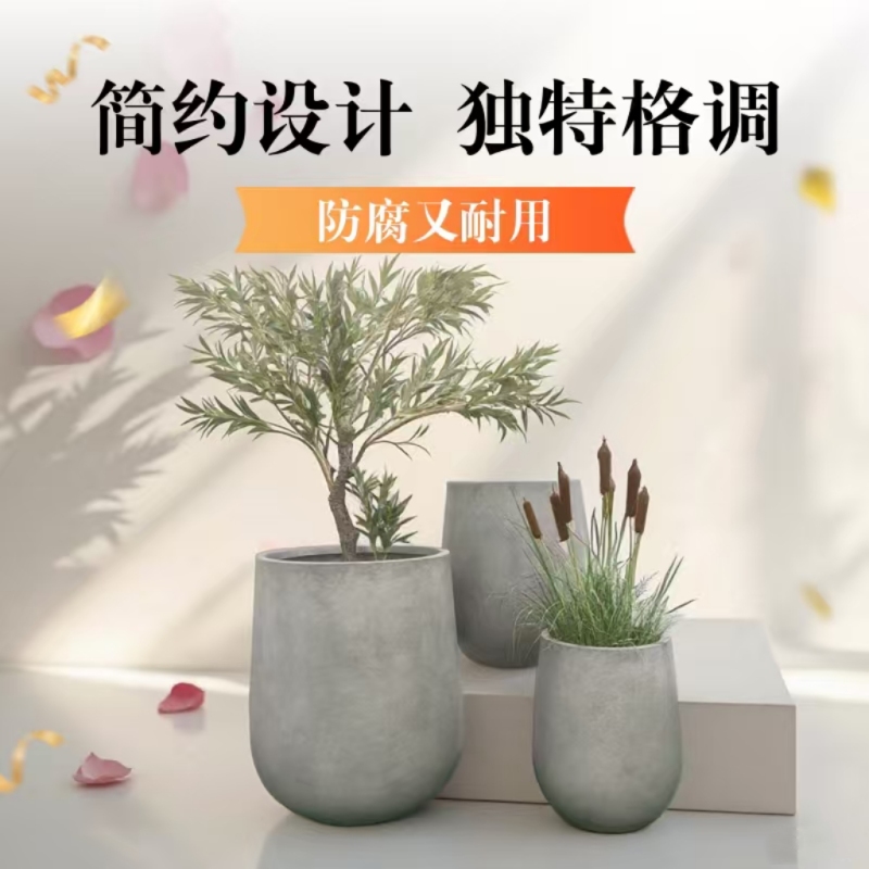 Cement Flower Pots, Flower Boxes, Planting Boxes, Outdoor Garden Flowers, Green Plants, Bonsai Pots, Wine Glass-Shaped Magnesium Clay Pots, Nordic Style