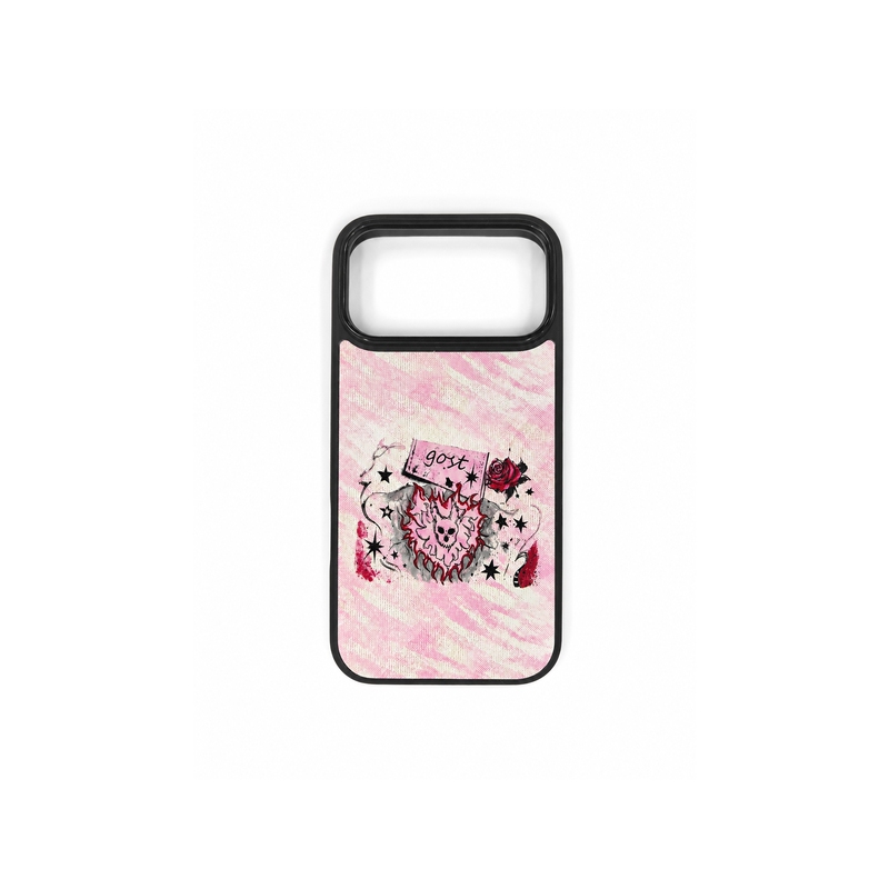 Gost Skull Graffiti Phone Case - Cream Pink - Meteorite Black