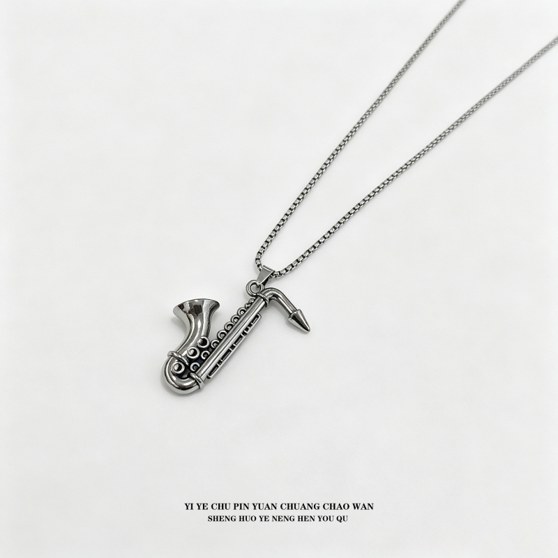 Produced by Yeyue! Couple Necklace with Saxophone Pendant, Fashionable and Trendy Clothing Accessory, Paired with a Unique Necklace Produced by Yeyue! Couple Necklace with Saxophone Pendant, Fashionable and Trendy Clothing Accessory, Paired with a Unique Necklace