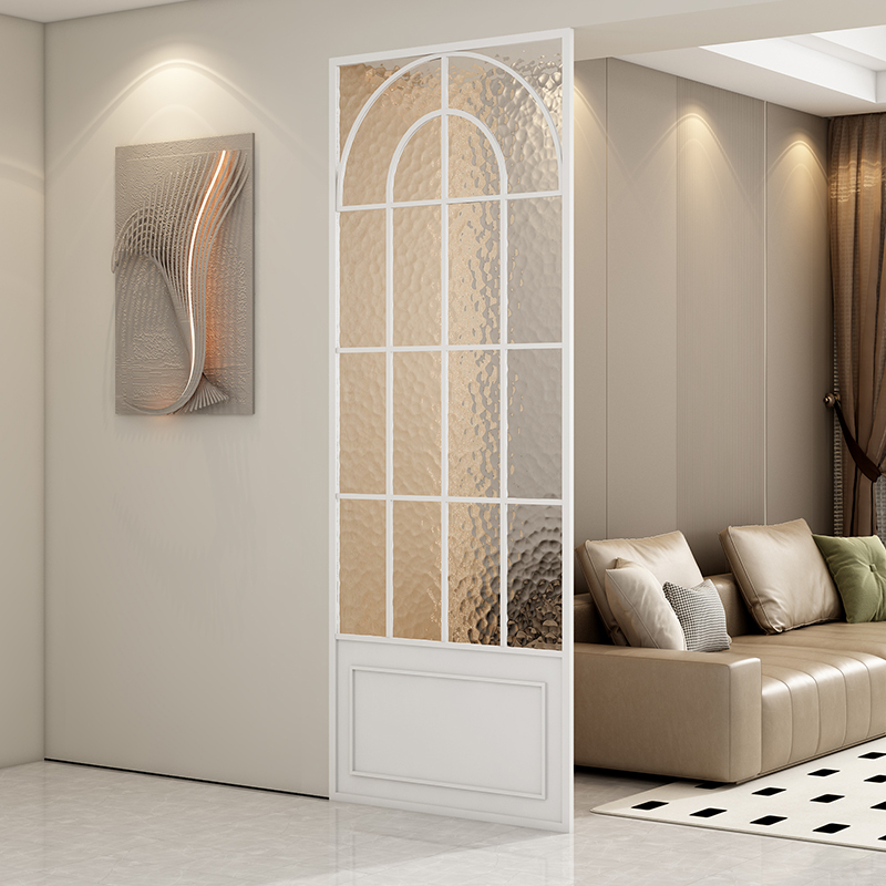 Cream Style Glass Partition Screen Entrance Hall Living Room Decoration Fake Wall Washbasin Simple Modern Half Wall Blocking