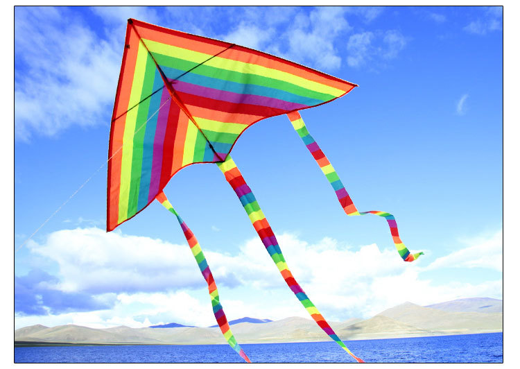 Hengqi Weifang Kite Qifei Producer Teaching Wire Panel Rainbow Triangle Long Tail Children Breeze Protection