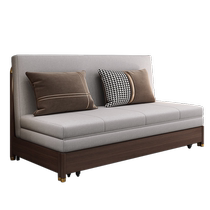 Suosian sofa bed small apartment living room multifunctional single and double push-pull foldable solid wood sofa balcony dual use