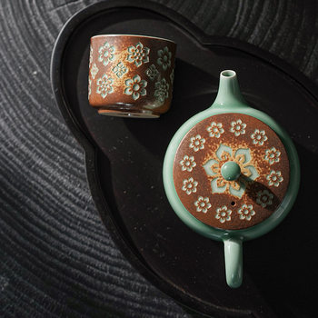 Dunhuang Cultural and Creative Treasure Flower Tea Cup, High-End Ceramic Master Cup, Single Cup, Personal Use, Tea Set for Kung Fu Tea