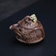 Yixing raw ore purple sand pot fair cup tea divider sculpture frog lotus seed hand-caught pot tea ceremony accessories good luck