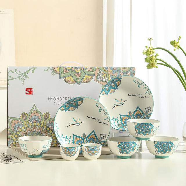 Jingdezhen Qin, Tang, Song Dynasty Loulan ceramic tableware 8-piece set household dishes gift box set 2026 new style