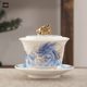 360 mutton-fat jade Dehua white porcelain three-capacity bowl single high-end household ceramic Kung Fu tea set for making tea