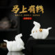 Ice type jade ceramic Tang horse zodiac horse high-end tea pet ornaments Chinese household tea set desktop tea room decorations