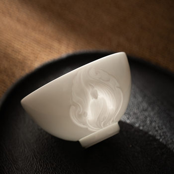 High-End Ice Jade Master Tea Cup, Personal Use Tea Cup, Single Cup Ceramic Kung Fu Tea Set, Tea Saucer