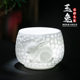 High-end ice jade porcelain zodiac rabbit master cup high-end mutton fat jade ceramic tea cup kung fu personal tea cup