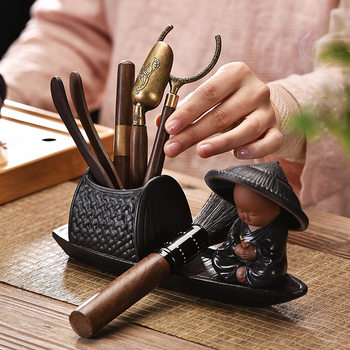 Zen Tea Ceremony Six Gentlemen Set, High-End Kung Fu Tea Accessories, High-End Tea Table, Tea Making, Tea Clip, Brush, Bucket