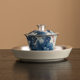 Blue and white porcelain gilt silver three-capacity bowl, tea bowl, tea cup, single high-end Kung Fu tea set, high-end, non-hot