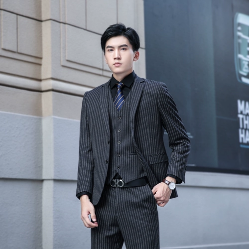 Мужской классический костюм, эластичный пиджак классического кроя для отдыха