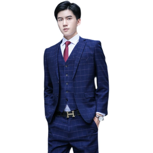 Мужской классический костюм, эластичный пиджак классического кроя для отдыха