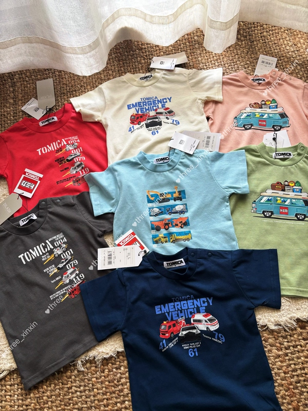 Original Japanese Children's Clothing Dilash&Tomica Summer Boys' Pure Cotton Car Short-Sleeve Children's Tomica T-Shirt