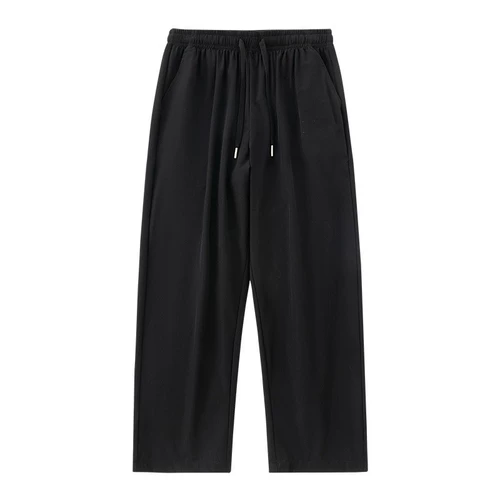 Мужские летние цветные тонкие шелковые штаны, свободный прямой крой