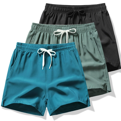 Мужские спортивные летние шорты, шелковые быстросохнущие повседневные брюки