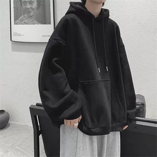 Мужская демисезонная утепленная толстовка с капюшоном, оверсайз, увеличенная толщина