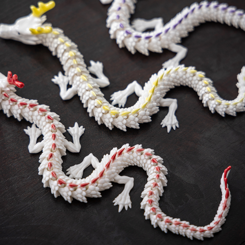 New High-Temperature Fired 3D Ceramic Arowana Fish Tank Landscaping Desktop Tea Pet Ornament, All-Ceramic Personalized Movable Dragon Figurine