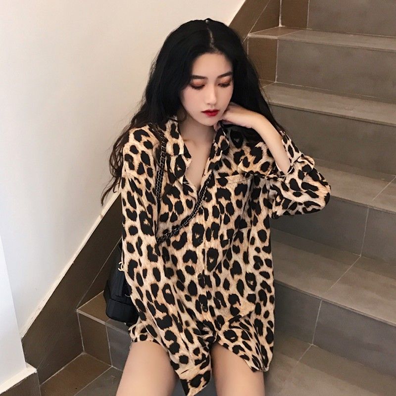 French-Style Sweet and Fashionable Top 2026 Autumn New Leopard Print Sexy Outerwear Unique Shirt Trend