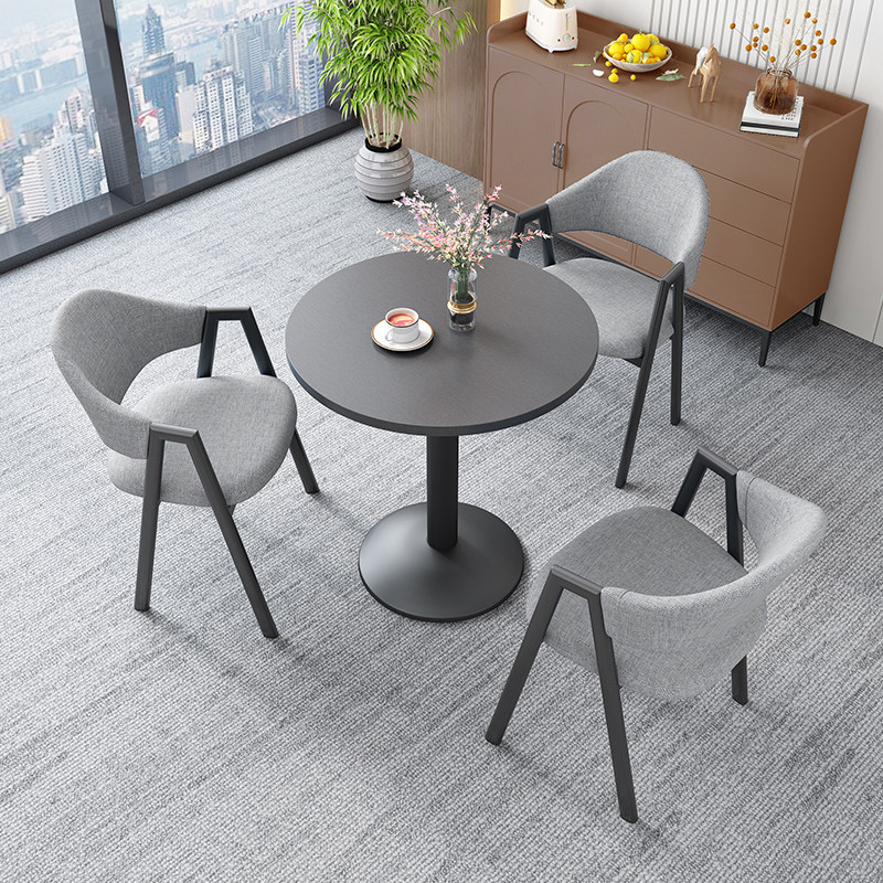 Brief Small Round Table Shop Front Desk Milk Tea Shop Reception Negotiation Office Guests Table Rest Area Negotiation Table And Chairs Combination-Taobao