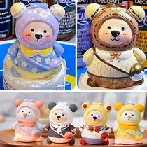 Backpack bear plaster doll children DIY coloring aromatherapy plaster doll 3D three-dimensional graffiti white embryo