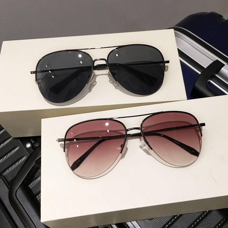 New High-End Aviator Sunglasses with Large Frames, Men's Driving-Specific Glasses, Retro Trendy Sunglasses for Large Faces