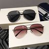 New High-End Aviator Sunglasses with Large Frames, Men's Driving-Specific Glasses, Retro Trendy Sunglasses for Large Faces