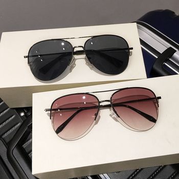 New High-End Aviator Sunglasses with Large Frames, Men's Driving-Specific Glasses, Retro Trendy Sunglasses for Large Faces