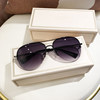 New High-End Aviator Sunglasses with Large Frames, Men's Driving-Specific Glasses, Retro Trendy Sunglasses for Large Faces