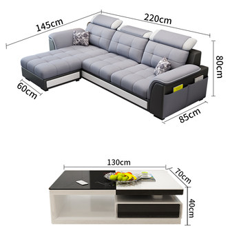 Whole house furniture set combination nordic fabric v sofa dining table coffee table tv cabinet set combination simple and modern
