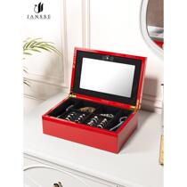 Jewelry storage box desktop light luxury high-end exquisite organization box antioxidant large capacity hand jewelry earrings necklace jewelry