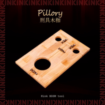 KinK ancient torture instrument wooden shackles restraint rack accessories punishment props hand and foot shackles wooden