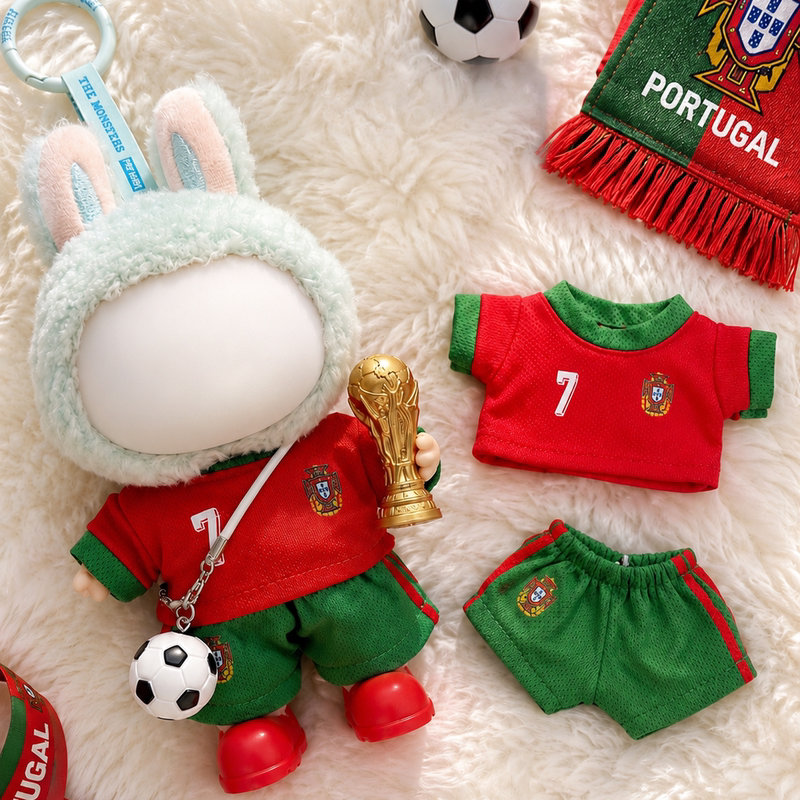 No Doll] Bubu First and Third Generation 17cm Bubu World Cup Cristiano Ronaldo Portugal Doll Clothes Toy Club Football Uniform