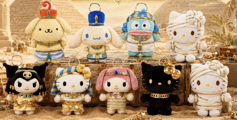 In-Stock Hong Kong Acg2026 Egyptian-Style Water Monster My Melody Kitty Pompompurin Cinnamoroll Kuromi Keychain
