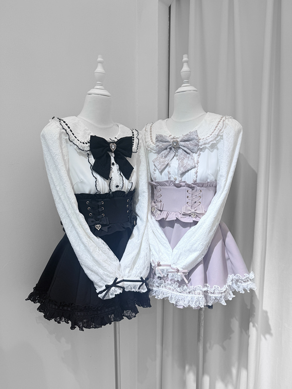 White Bird Collection|2026 Summer|Baby Doll Collar Lace Shirt/Skirt Pants White Bird Collection|2026 Summer|Baby Doll Collar Lace Shirt/Skirt Pants