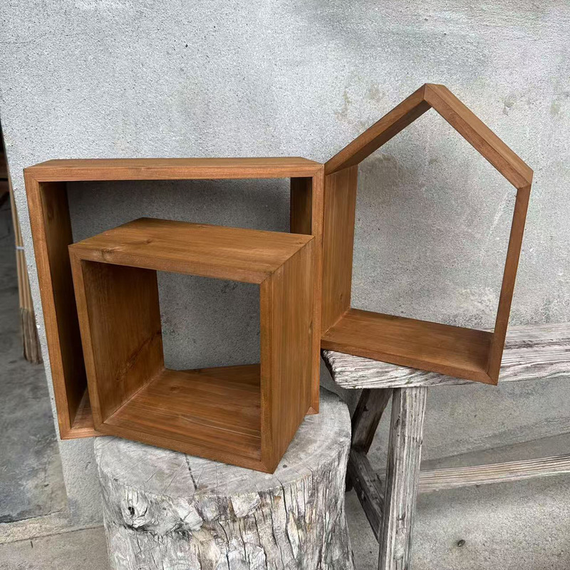 Bottomless Wooden Box Wooden Display Storage Cabinet Supermarket Display Rack Kindergarten Activity Display Rack Solid Wood Frame Storage Rack