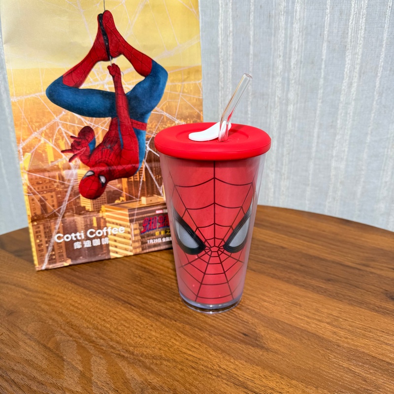 Kudi X Spider-Man New Day Collaboration Spider-Man Cold-Transformation Cup with Acrylic Shell and Lid