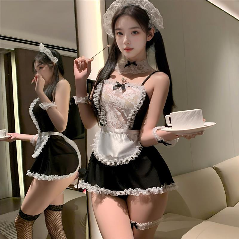 Lace Set, Bellyband, Sexy Maid Uniform, Lace-Trimmed Suspender Skirt, Nightgown, Date Mood, Abstinence-Style Set Lace Set, Bellyband, Sexy Maid Uniform, Lace-Trimmed Suspender Skirt, Nightgown, Date Mood, Abstinence-Style Set