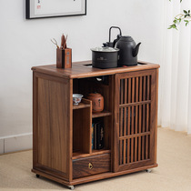New Chinese style walnut tea table side cabinet sofa solid wood corner table simple storage cabinet tea cabinet small