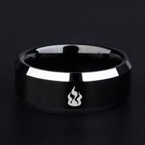 Punk Vintage Black blade flame Pattern Mens Ring Stainless S