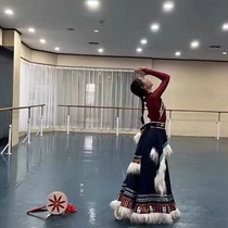 Tibetan dance practice large swing skirt art test students practice Tibetan performance clothing ethnic dance skirt womens skirt