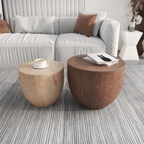 Creative hotel B&B living room tree pillar sofa side table Nordic solid wood corner table modern simple wooden pile coffee table