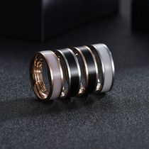 Rose Gold Color White Black Charm Ring for Woman Man Custom
