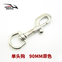 316 stainless steel single head hook 90mm spring buckle scuba technical diving equipment BCD accessories SS-DT90W